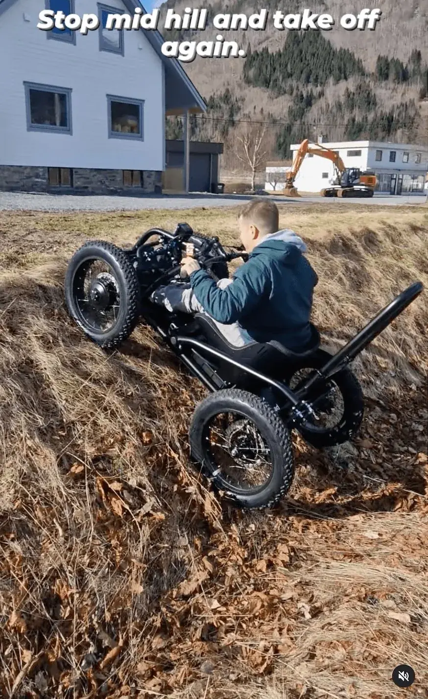 ExoQuad dans une pente abrupte